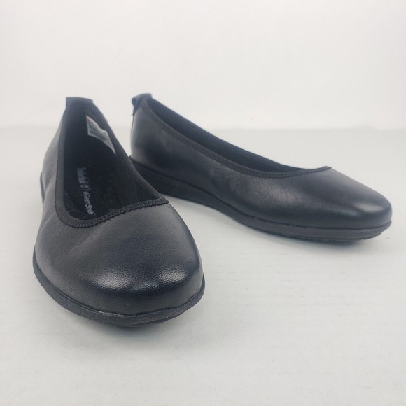 Timberland BRADSTREET ULTRA Ballerina Ballet Black Leather Flats Size 5.5 - Picture 5 of 16